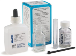 O teste de dureza 5B da Hach contém todos os equipamentos e reagentes necessários para realizar 100 testes de dureza total em gpg