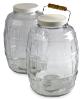 Conjunto de (2) frascos de vidro de 10 L, com tampas com revestimento de PTFE