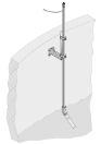 Equipamento de montagem em poste, A-ISE sc, suporte de 24 cm, poste em aço inoxidável de 2 m