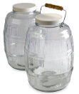 Conjunto de (2) frascos de vidro de 10 L, com tampas com revestimento de PTFE
