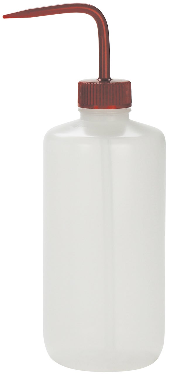 Bottle, Wash, Nalgene, Narrow Mouth, 500 mL, Red Cap/Stem, 6/pk